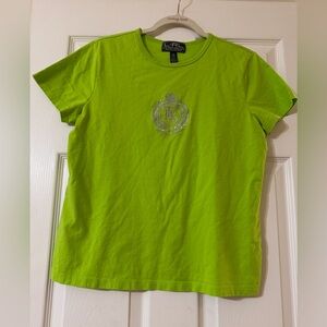 Vintage women’s Ralph Lauren green cotton shirt.